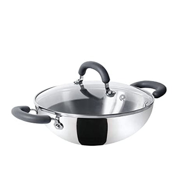 Meyer Trivantage Nickle Free Stainless Steel Triply Cookware Kadai 30cm Large