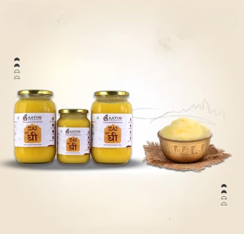 A2 Gir Cow Ghee (1 litre) | Traditional Bilona Method A2 Cow Ghee | Grassfed, Pure and Healthy Gir Cow Ghee (Glass Bottle - 1 litre)