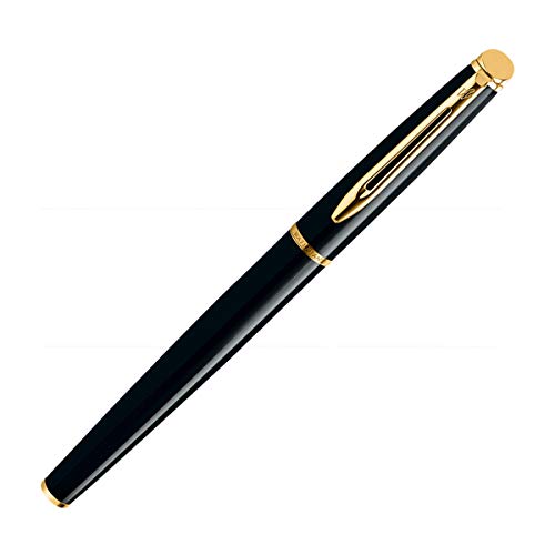 Waterman Hemisphere Mars Black Gold Trim Fountain Pen Fine Nib