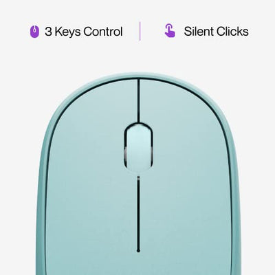 Ambrane SliQ Wireless Optical Mouse with 2.4GHz, USB Nano Dongle, 3 Keys with Silent Clicks, 1200 DPI, Comfortable Grip (Green)