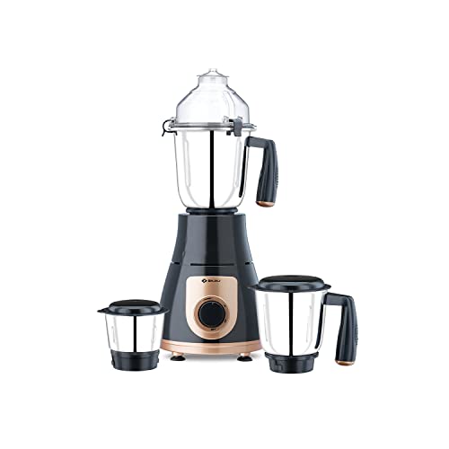 Bajaj GX-3701 750W Mixer Grinder with Nutri-Pro Feature, 3 Jars, Black (Indian Plug)