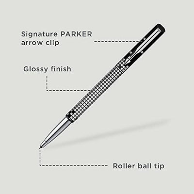 Parker Vector Special Edition Roller Ball Pen Chrome Trim With Keychain Gift Set - Blue Ink, Pack Of 1