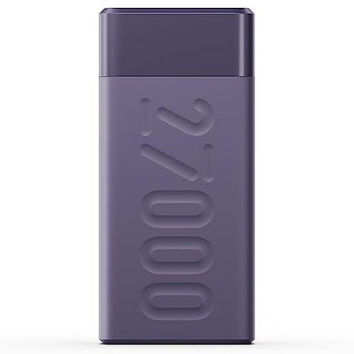 Ambrane 27000mAh Power Bank, 20W Fast Charging, Triple Output, Type C PD (Input & Output), Quick Charge, Li-Polymer, Multi-Layer Protection for iPhone, Smartphones & Other Devices (Stylo Pro, Purple)