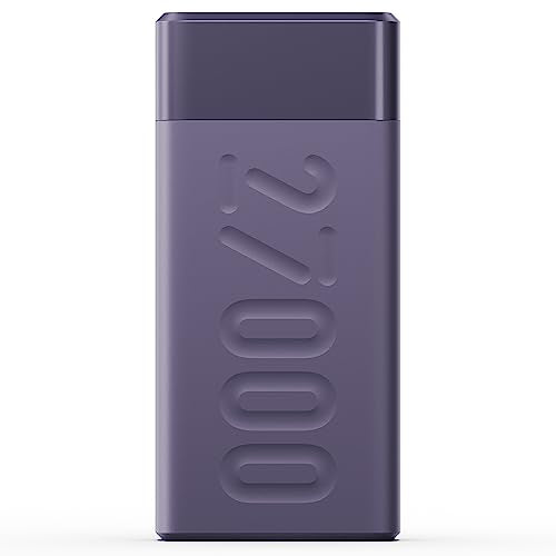 Ambrane 27000mAh Power Bank, 20W Fast Charging, Triple Output, Type C PD (Input & Output), Quick Charge, Li-Polymer, Multi-Layer Protection for iPhone, Smartphones & Other Devices (Stylo Pro, Purple)