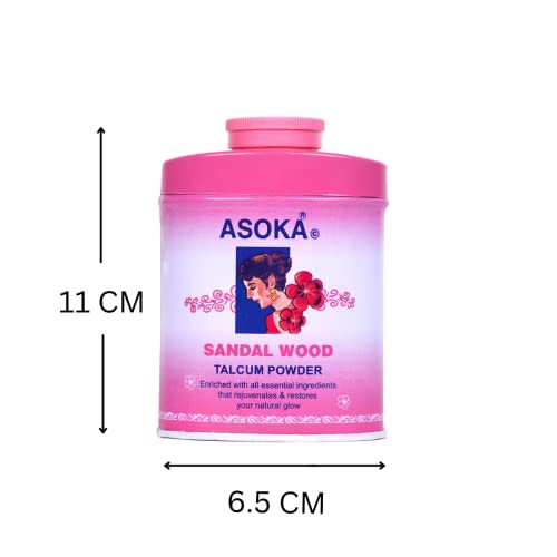 Asoka-c Sandalwood Talcum Powder 300g & 35g [Combo Pack]