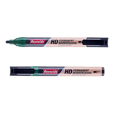 Reynolds HD permanent marker - Green Ink, Pack of 10