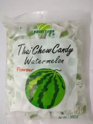 3x Haoliyuan Thai Chew Watermelon Flavored Candy - 350g each - 300pcs total - Pack of 3