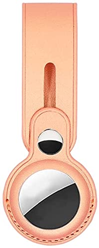 AE Mobile Accessories Silicone Loop Case for Airtag-Key Finder Secure Holder with Buckle Protector Skin Cover with Long Strap for Bluetooth Tracker Soft Keychain Locator Luggage Tag (Rose Gold)