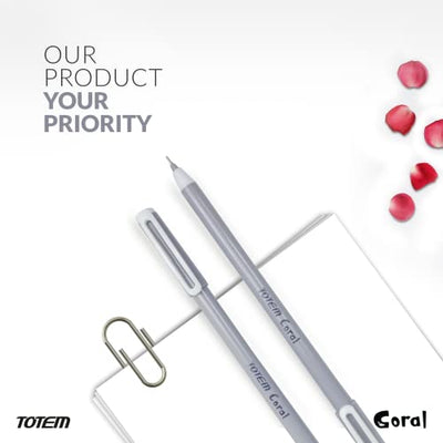 Win Totem Coral 60Pcs Black Ink Ball Pen Pack of 60, Black