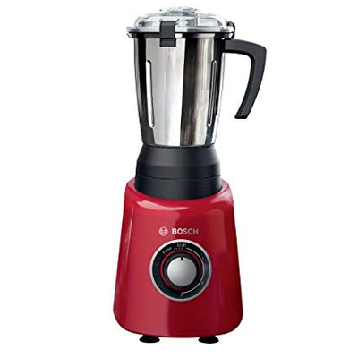 Bosch TrueMixx Radiance Mixer Grinder 600 Watt, 3 Jars - MGM4334RIN, Red (Indian Plug)