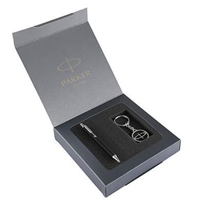 Parker Profile Matte Black Ball Pen With key Chain - Blue Ink, Pack Of 1