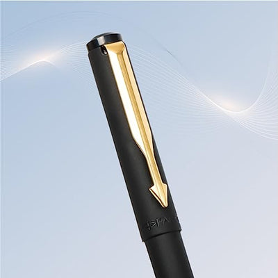 Parker Vector Standard Chrome Gold Trim Ball Pen - Blue Ink, Pack Of 1