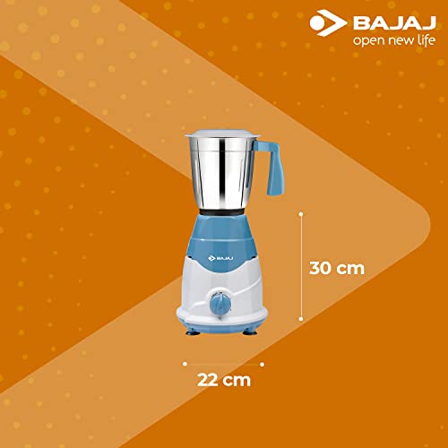 Bajaj Rex DLX 750 W 4 Jars Mixer Grinder, White and Blue (Indian Plug)