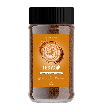 Tesva Instant Coffee, Butterscotch Flavor, Strong