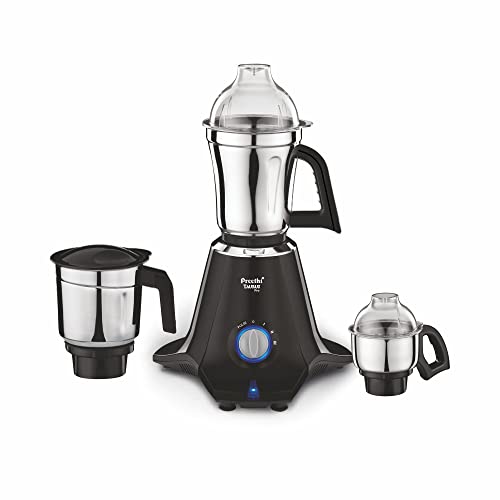Preethi Taurus Pro MG-256 Mixer Grinder, Black, 3 Jars,Powerful 1000 Watt motor for perfect grinding in 90 sec, Shock proof ABS Plastic Body, 5 Yr Motor Warranty & Lifelong Free Service