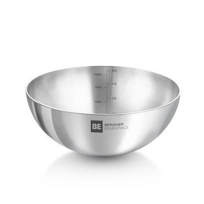 Bergner BE Essentials Tri-Ply Stainless Steel 28 cm Tasra, Steel Kadai, Large Tasla Without Handle, Even Heat Distribution, Easy to Clean, Induction Bottom and Gas Stove Ready, 5 Year Warranty