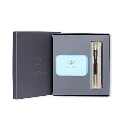 Parker Vector Standard Chrome Trim Roller Ball Pen With Blue Notebook Gift Set - Blue Ink, Pack Of 1