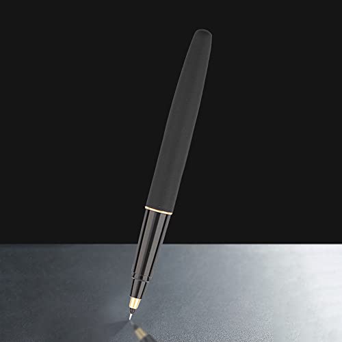 Parker Frontier Matte Black Roller Ball Pen Gold Trim With Card Holder Gift Set - Black Ink, Pack Of 1