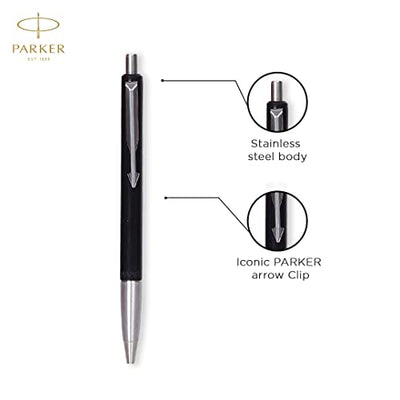 Parker Vector Standard Chrome Trim Ball Pen With Blue Notebook Gift Set - Blue Ink, Pack Of 1