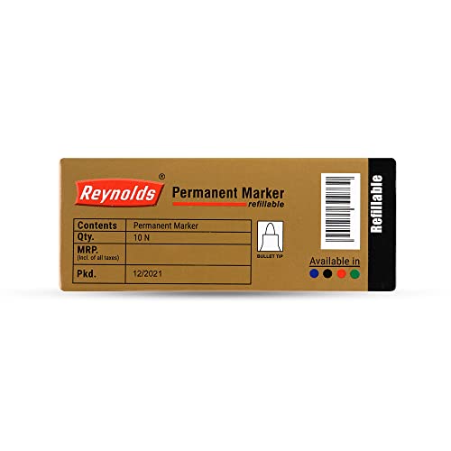 Reynolds  permanent marker - Green Ink, Pack of 10