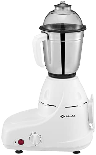 Bajaj GX-8 750W Mixer Grinder with Nutri Pro Feature, 3 Jars, White (Indian Plug)