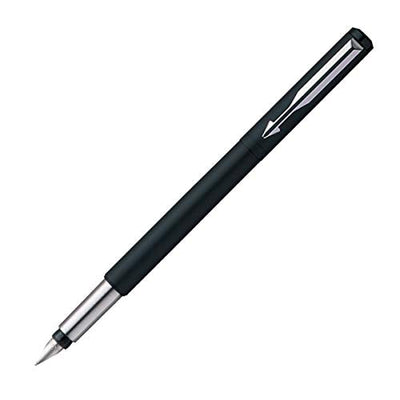 Parker Vector Matte Black Chrome Trim Fountain Pen - Black Ink, Pack Of 1