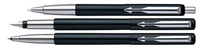 Parker Vector Standard Fountain Pen, Roller Ball Pen and Ball Pen Black Body Combo Pack - Blue Ink, Pack Of 1