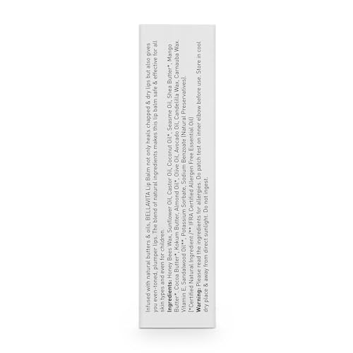 Bella Vita Organic Lip Balm NicoBalm 2 Pack For Women,Men, Boys & Girls To Hydrate Dry, Chapped, Damaged Lips & Get Baby Lips | Pre Smoke Balm | Pre Lipstick Balm, 4 gm Each Transparent