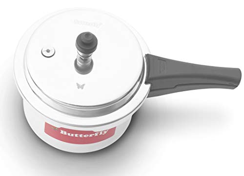 Butterfly Cordial Induction Base Aluminium Pressure Cooker with Outer Lid, 3 Litres, Silver (Indian Plug)