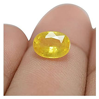 Bague Pukhraj Stone original Natural Certified yellow Sapphire Gemstone Genuine AAAA+ (4.25)