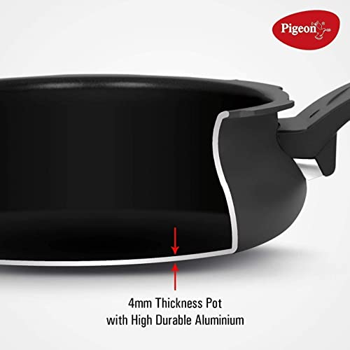 Pigeon By Stovekraft All in One Super Cooker Aluminium with Outer Lid Induction and Gas Stove Compatible 3 Litre Capacity for Healthy Cooking (Black)