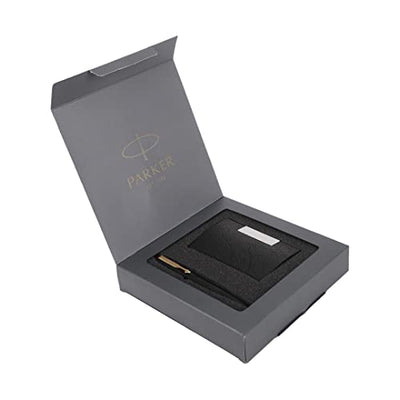 Parker Vector Matte Black Ball Pen With Card Holder - Blue Ink, Pack Of 1