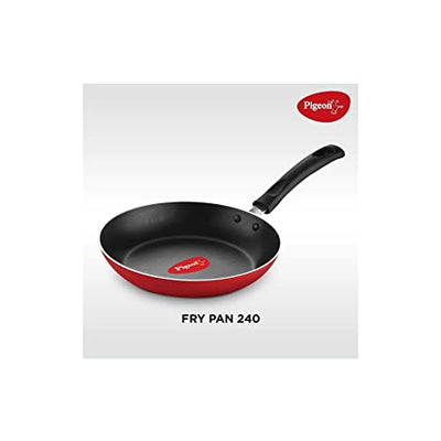 Pigeon by Stoverkraft Non-Stick Cookware Set of 7 Pc w/o Induction Base Includes Nonstick Tawa 23cm, Nonstick Fry Pan 24cm, Nonstick Kadhai with Stainless Steel Lid 24cm, Nonstick Sauce Red, Standard