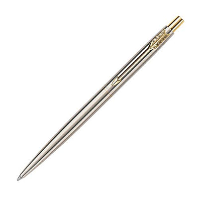 Parker Classic Stainless Steel Gold Trim Ball Pen - Blue Ink, Pack Of 1
