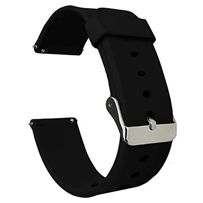 ACM Watch Strap Silicone Belt 20mm compatible with Fire Boltt Beast Spo2 Smartwatch Casual Classic Band Black