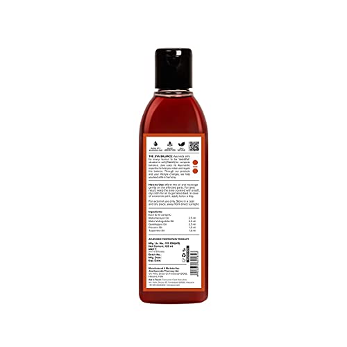 4x Jiva Ayurveda 's Pain Calm Oil Relief From Muscular & Joint Pain - 120 ml each | (Pack of 4)