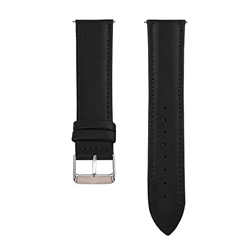 ACM Watch Strap Leather Belt compatible with Fire-Boltt Invincible Plus Bsw097 Smartwatch Casual Classic Band Black