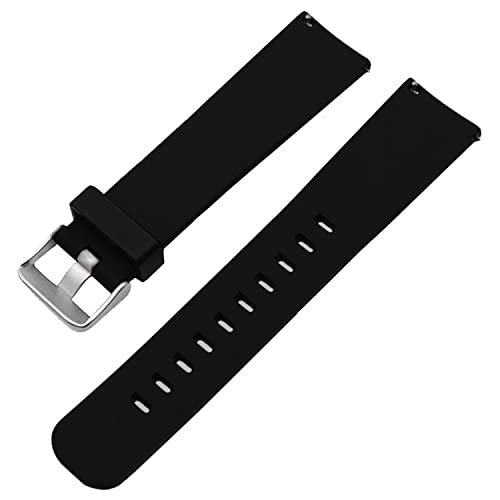 ACM Watch Strap Silicone Belt compatible with Fire-Boltt Talk 2 Bsw042 Smartwatch Casual Classic Band Black