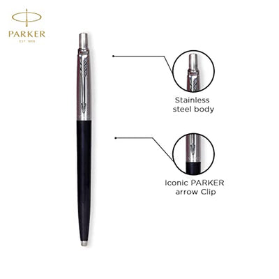 Parker Jotter Standard Chrome Trim Ball Pen With Blue Notebook Gift Set - Blue Ink, Pack Of 1