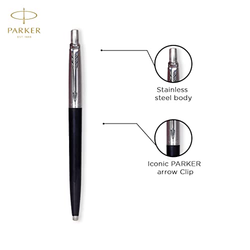 Parker Jotter Standard Chrome Trim Ball Pen With Blue Notebook Gift Set - Blue Ink, Pack Of 1