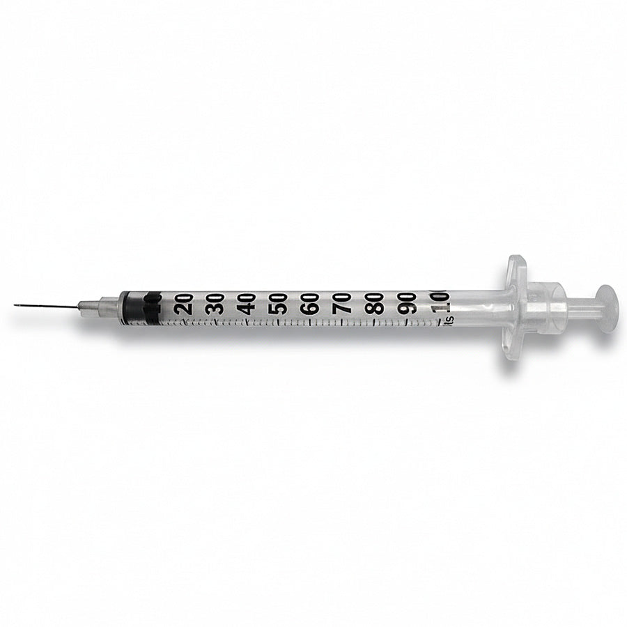 Insulin Syringes 28 Gauge x 1/2 inch, 1 mL Micro-Fine Needle U-100 Embecta 329424 Sterile 100/Box