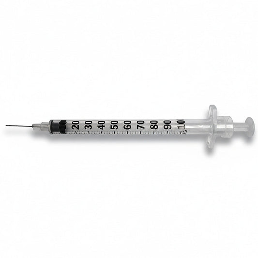 Insulin Syringes 28 Gauge x 1/2 inch, 1 mL Micro-Fine Needle U-100 Embecta 329424 Sterile 100/Box
