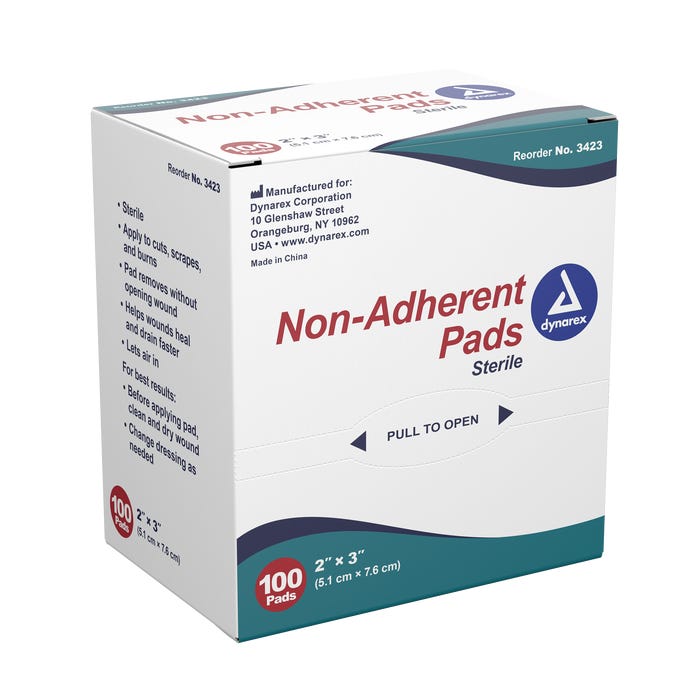 Non-Adherent Absorbent Gauze Pads, Sterile (Box)