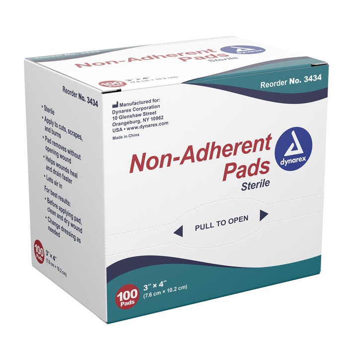 Non-Adherent Absorbent Gauze Pads, Sterile (Box)