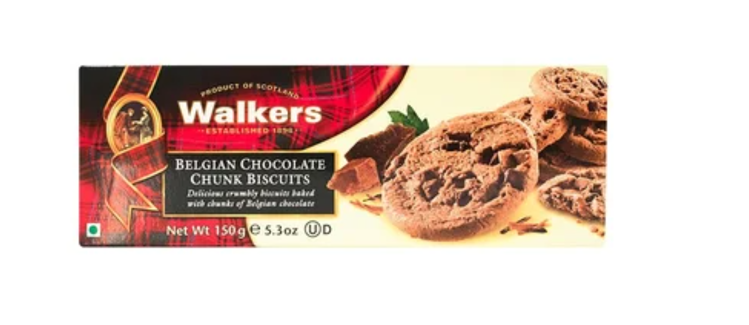 Walkers Belgian Chocolate Chunk Biscuit - 150GM