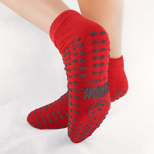 Non Slip Socks, Adult, Double Sided, Risk Alert Red