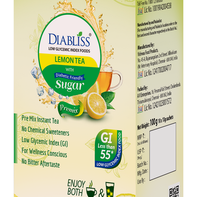 Diabliss Herbal Lemon Tea Sachets With Diabetic Friendly Sugar