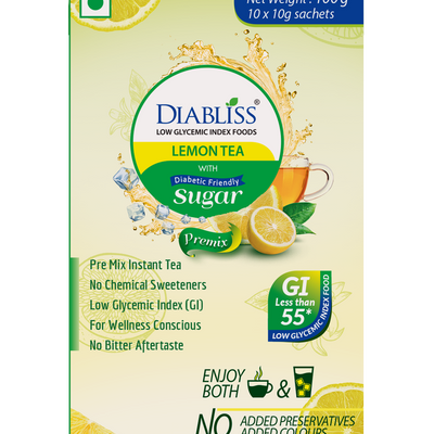 Diabliss Herbal Lemon Tea Sachets With Diabetic Friendly Sugar