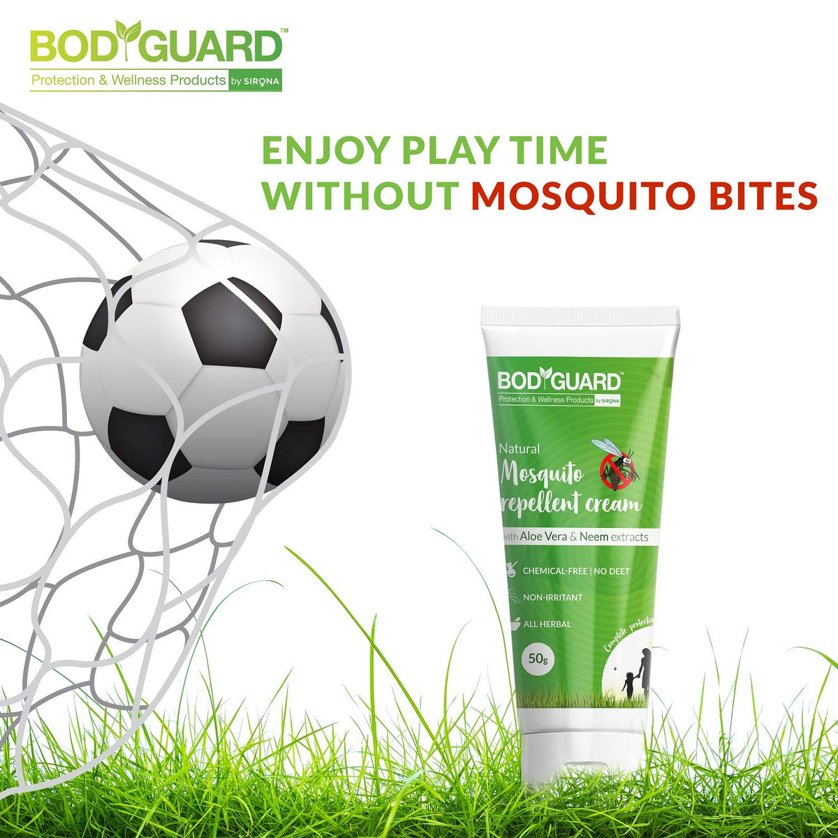 BodyGuard Natural Mosquito Repellent Cream with Aloe Vera and Neem Extracts