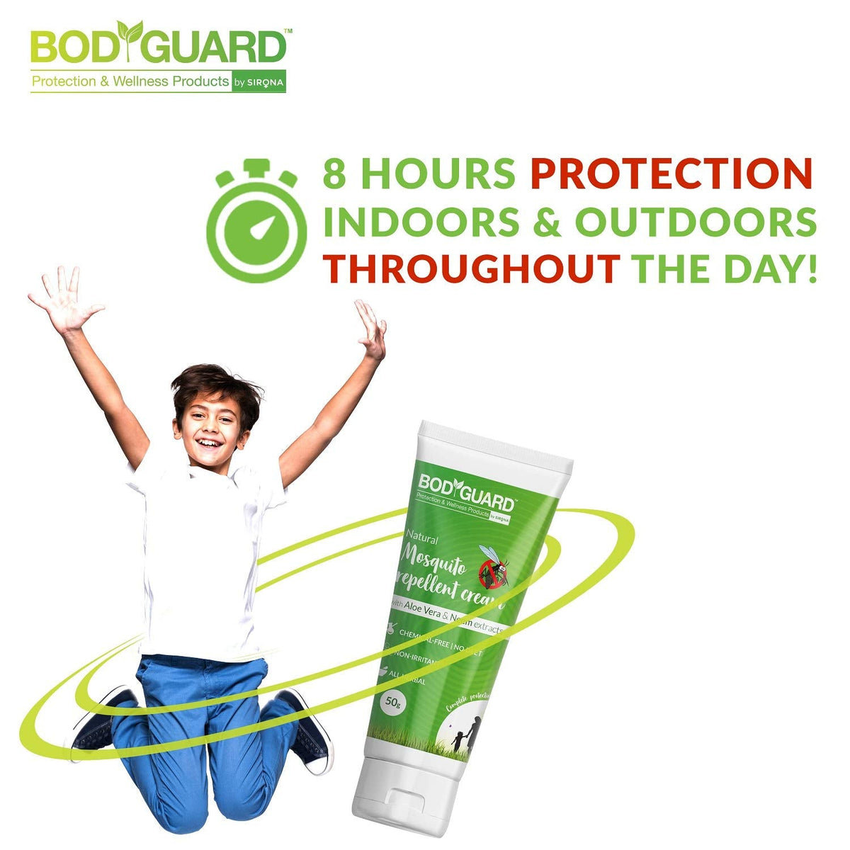 BodyGuard Natural Mosquito Repellent Cream with Aloe Vera and Neem Extracts